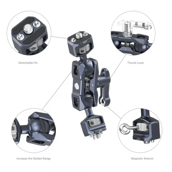 SmallRig Magic Arm mit Doppelkugelkopf (1/4"-20 Schraube und ARRI-Feststellschraube) – Bild 2