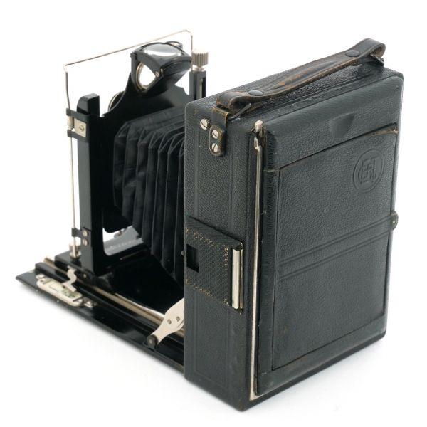 Certo Certosport 9x12 Balgenkamera inkl. Steinhel Doppelanastigmat unofokal 13,5cm/4,5 Tasche, 3 Filmplatten, (leichte Linsentrübung), (lange Zeiten nicht exakt), inkl. 20% MwSt. – Bild 3